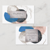 PixDezines Abstracte Regeling H2 Navy Blauwgroen Visitekaartje (Voorkant / Achterkant)