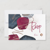 PixDezines Abstracte RSVP Navy Bar Mitzvah✡ (Voorkant)