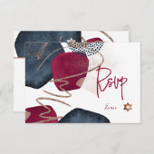 PixDezines Abstracte RSVP Navy Bar Mitzvah✡ (Voorkant / Achterkant)