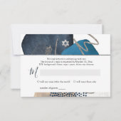 PixDezines Abstracte RSVP Navy Bar Mitzvah✡ (Achterkant)
