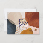 PixDezines Abstracte RSVP Navy Bar Mitzvah✡ Kaartje (Voorkant)