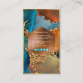 PixDezines Abstracte Waterverf Koper Gold Blauwgro Visitekaartje (Achterkant)