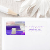 PixDezines Abstracte Waterverf Ultraviolet Zilver Etiket (Insitu)