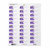 PixDezines Abstracte Waterverf Ultraviolet Zilver Etiket (Full Sheet)