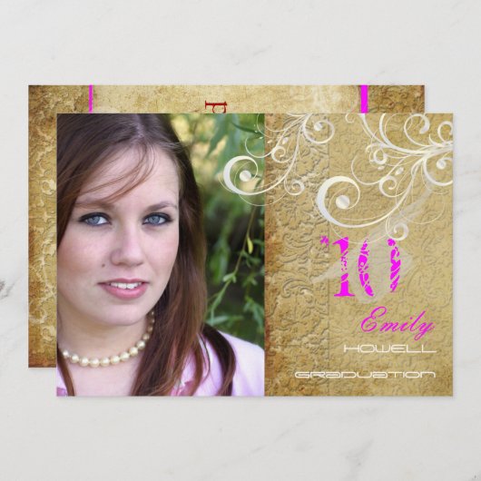 PixDezines accentkleur/Afstuderen Kaart (Voorkant / Achterkant)