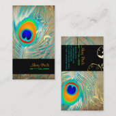 PixDezines  achtergrond/pauw+filigraan Visitekaartje (Voorkant / Achterkant)