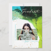 PixDezines Afstuderen Alcohol Ink Modern Abstract Aankondiging (Voorkant)