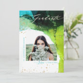 PixDezines Afstuderen Alcohol Ink Modern Abstract Aankondiging (Staand voorkant)