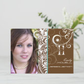 PixDezines Afstuderen, Bellissimo Damask Kaart (Staand voorkant)