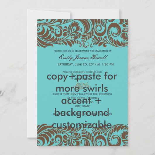 PixDezines Afstuderen, Bellissimo Damask Kaart (Achterkant)