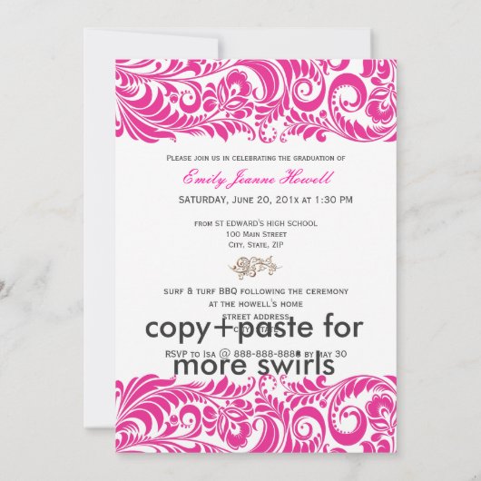 PixDezines Afstuderen, Bellissimo Damask Kaart (Achterkant)