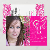 PixDezines Afstuderen, Bellissimo Damask Kaart (Voorkant / Achterkant)