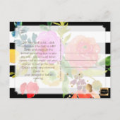 PixDezines Afstuderen/Bloemen Waterverf/Strepen Aankondigingskaart (Achterkant)