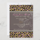 PixDezines Afstuderen/cheetah, neonroze Kaart (Achterkant)