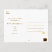 PixDezines Afstuderen/Faux Gold Font Aankondigingskaart (Achterkant)