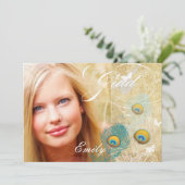 PixDezines  afstuderen foto+diy pauw Kaart (Staand voorkant)