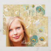 PixDezines  afstuderen foto+diy pauw Kaart (Voorkant / Achterkant)