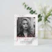 PixDezines Afstuderen Foto's/Marble+Roos Gold Aankondigingskaart (Staand voorkant)