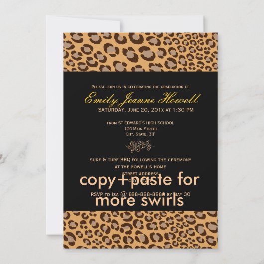 PixDezines Afstuderen, luipaard afdrukken Kaart (Achterkant)