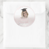 PixDezines Afstuderen/Marble+Blush Pin Ronde Sticker (Tas)