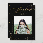 PixDezines Afstuderen Minimalist Luxe Script Aankondiging (Voorkant / Achterkant)