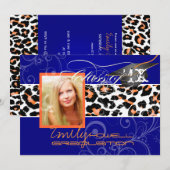 PixDezines Afstuderen Oranje luipaard/DIY-kleur Kaart (Voorkant / Achterkant)