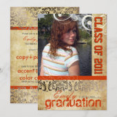 PixDezines Afstuderen, Vintage Rossi Damask Kaart (Voorkant / Achterkant)