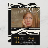 PixDezines Afstuderen, Zebra Print Kaart (Voorkant / Achterkant)