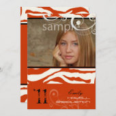 PixDezines Afstuderen, Zebra Print Kaart (Voorkant / Achterkant)