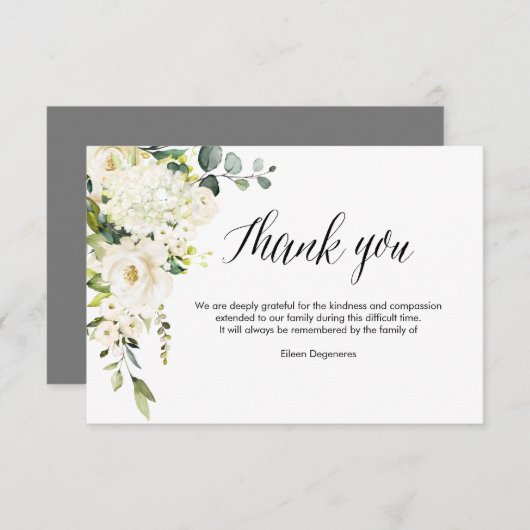 PixDezines Alabaster Rozen Bereavement Hartelijk d Kaart (Voorkant / Achterkant)