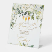 PixDezines Alabaster Rozen Mimosa Bar Reclamebord Met Voetstuk (Voorkant)