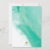 PixDezines Alcohol+Ink Aruba Green Bat Mitzvah Kaart (Achterkant)