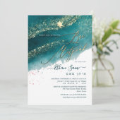 PixDezines Alcohol+Ink Donkergroene Bar Mitzvah Kaart (Staand voorkant)