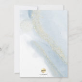 PixDezines Alcohol+Ink Stoffig Blauw Goud Doop Kaart (Achterkant)