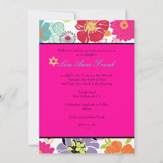 PixDezines Alegre, Bat Mitzvah/DIY kleur Kaart (Achterkant)