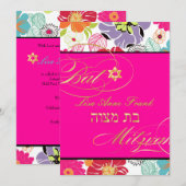 PixDezines Alegre, Bat Mitzvah/DIY kleur Kaart (Voorkant / Achterkant)