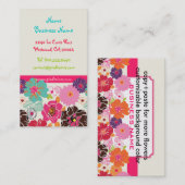 PixDezines Alegre retro bloemen profielkaarten Visitekaartje (Voorkant / Achterkant)