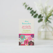 PixDezines Alegre retro bloemen profielkaarten Visitekaartje (Staand voorkant)