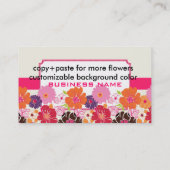 PixDezines Alegre retro bloemen profielkaarten Visitekaartje (Achterkant)