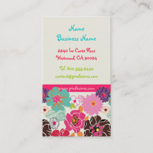 PixDezines Alegre-retro-bloemkaarten Visitekaartje