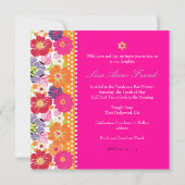 PixDezines Alegre retro floral, Bat Mitswa Kaart (Achterkant)