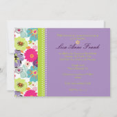 PixDezines Alegre retro floral, Bat Mitzvah Kaart (Achterkant)