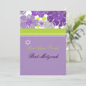 PixDezines ALEGRE RETRO FLORAL BAT MITZVAH Kaart (Staand voorkant)