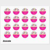 PixDezines Alegre, retro floral/Bat Mitzvah Ronde Sticker (Vel)