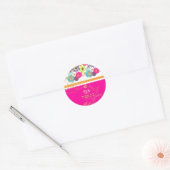 PixDezines Alegre, retro floral/Bat Mitzvah Ronde Sticker (Envelop)