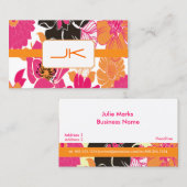 PixDezines Alegre Retro Floral Design Visitekaartje (Voorkant / Achterkant)