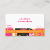 PixDezines Alegre Retro Floral Design Visitekaartje (Achterkant)