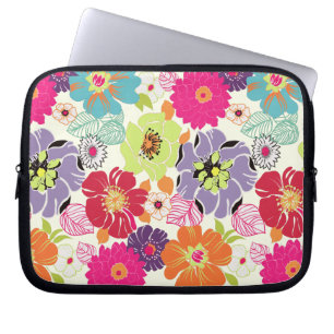 PixDezines Alegre Retro Floral, DIY achtergrond Laptop Sleeve