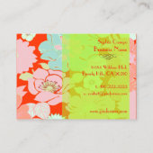 PixDezines Alegre Retro Floral, DIY achtergrond Visitekaartje (Achterkant)