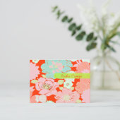 PixDezines Alegre Retro Floral, DIY achtergrond Visitekaartje (Staand voorkant)